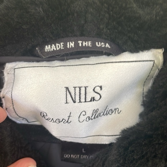 NILS Resort Wear Cozy Black Plush Teddy  Coat - Picture 5 of 12